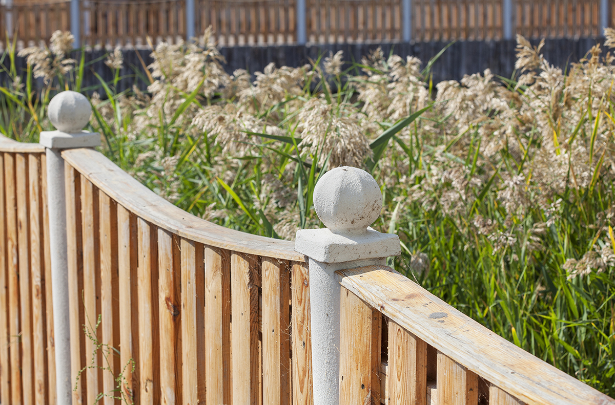 Wooden fence with concrete posts in Wembley Wooden fence with concrete posts in Wembley
